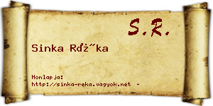 Sinka Réka névjegykártya